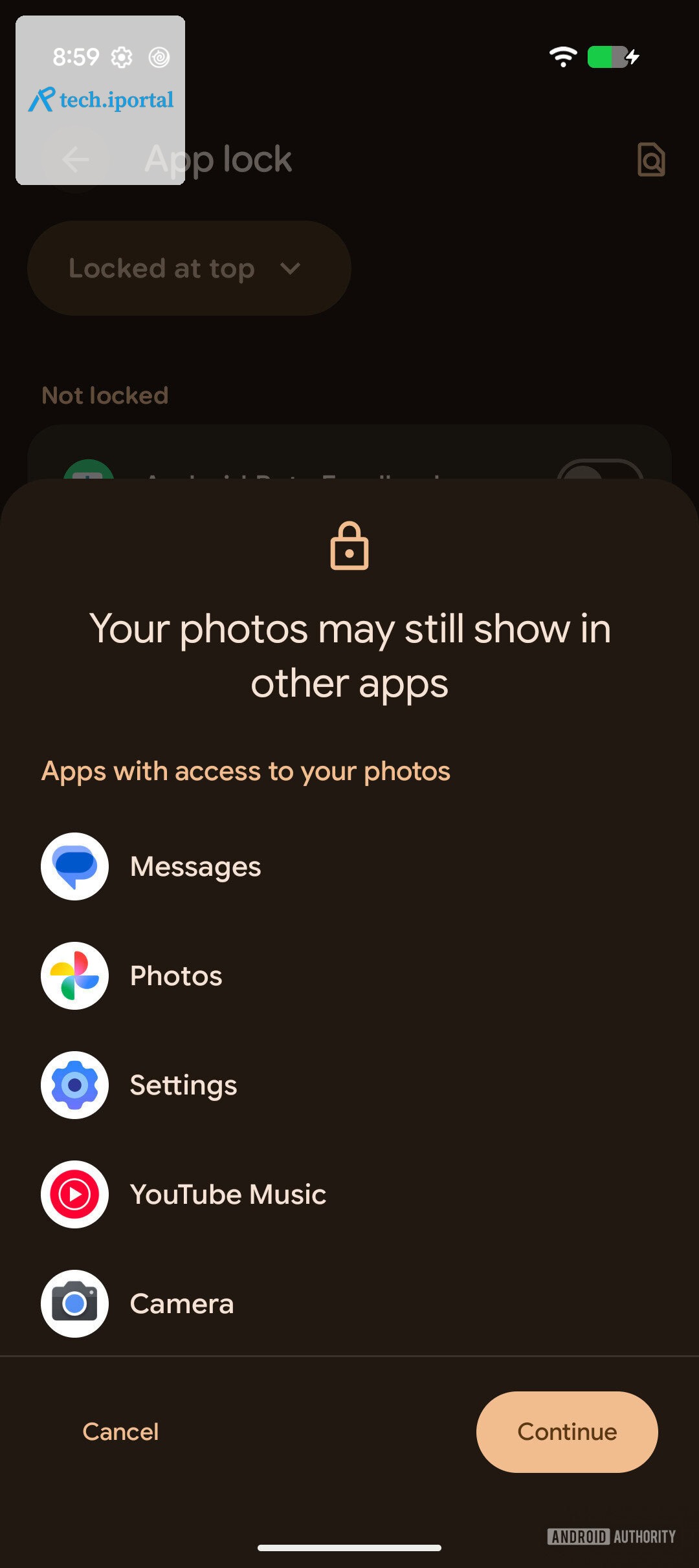 Android Canary 2608 app lock feature AssembleDebug 7