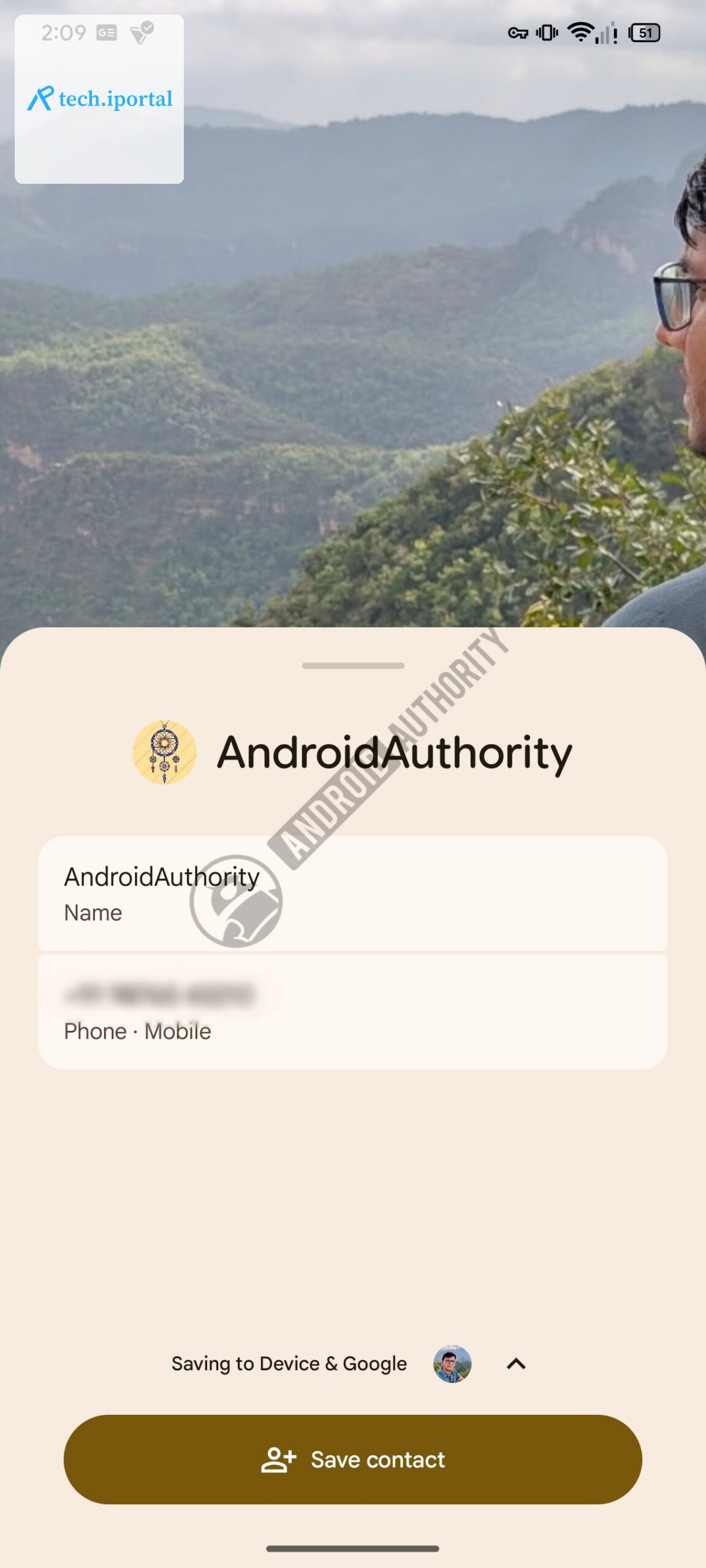 Google Contacts Calling Cards vcf