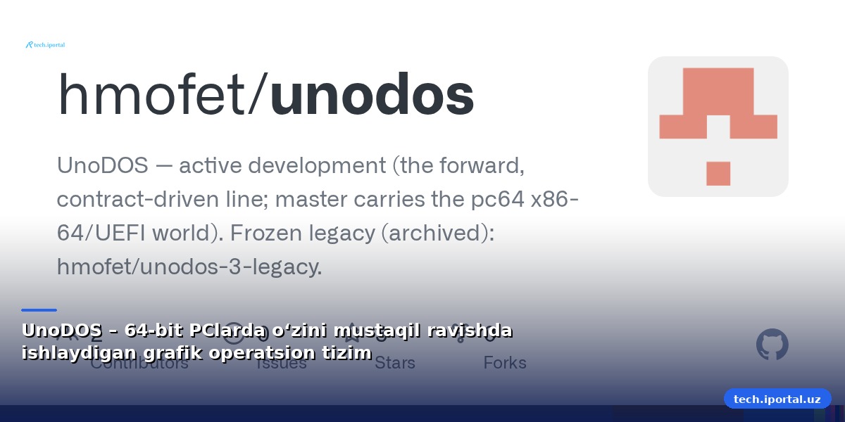 UnoDOS – 64‑bit PClarda o‘zini mustaqil ravishda ishlaydigan grafik operatsion tizim