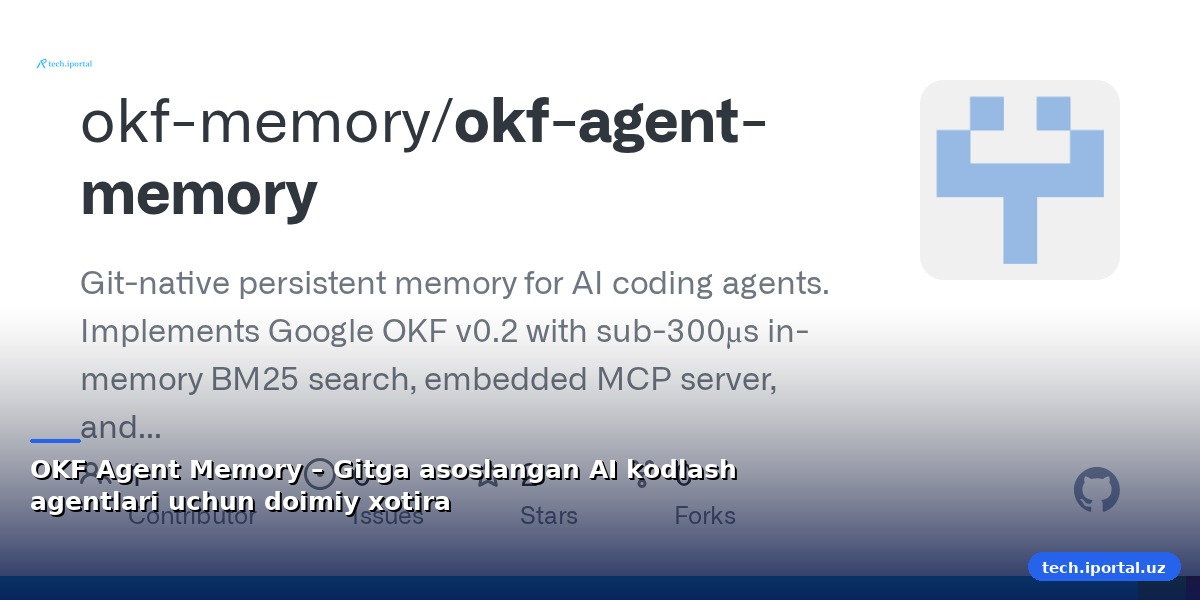 OKF Agent Memory – Gitga asoslangan AI kodlash agentlari uchun doimiy xotira