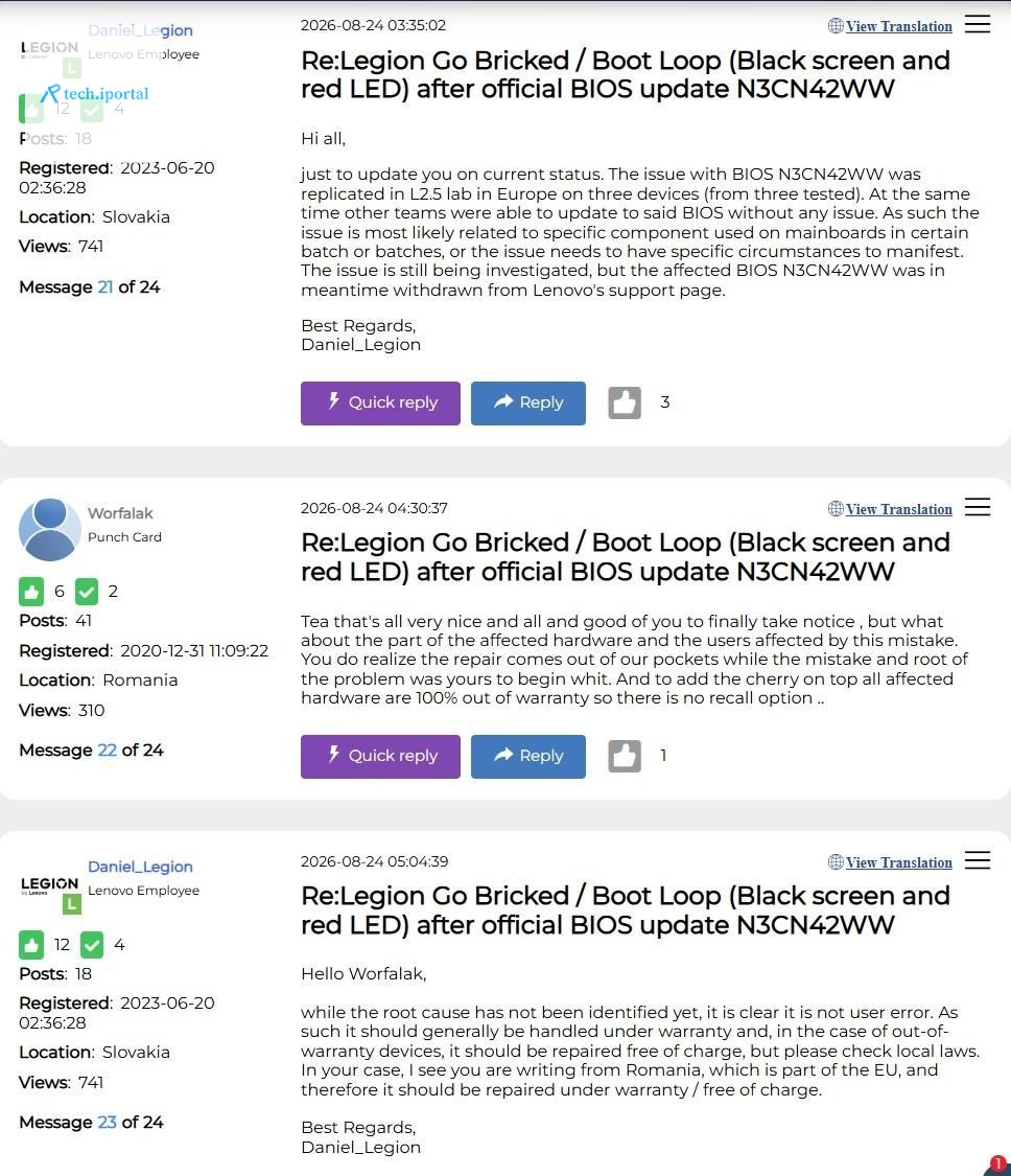 The Lenovo forum topic where Daniel_Legion weighs in.