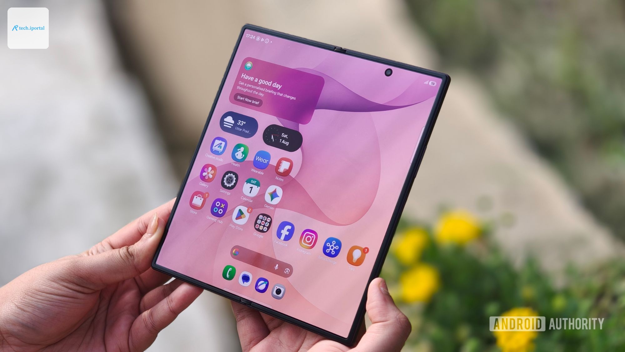 Samsung Galaxy Z Fold 8 Ultra when unfolded with display visible