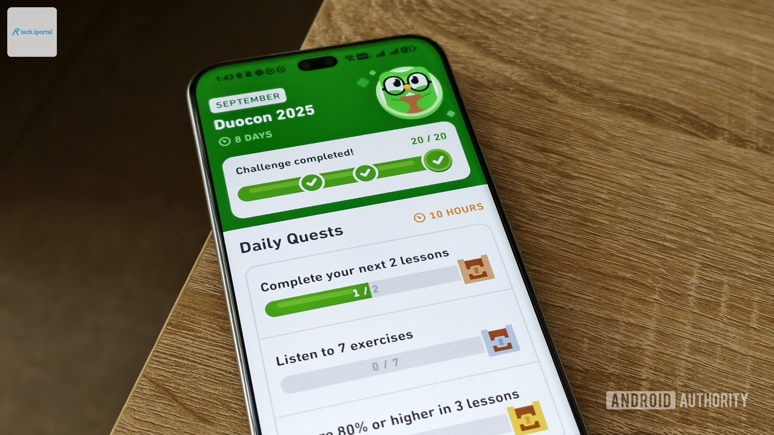 duolingo missions on a smartphone screen