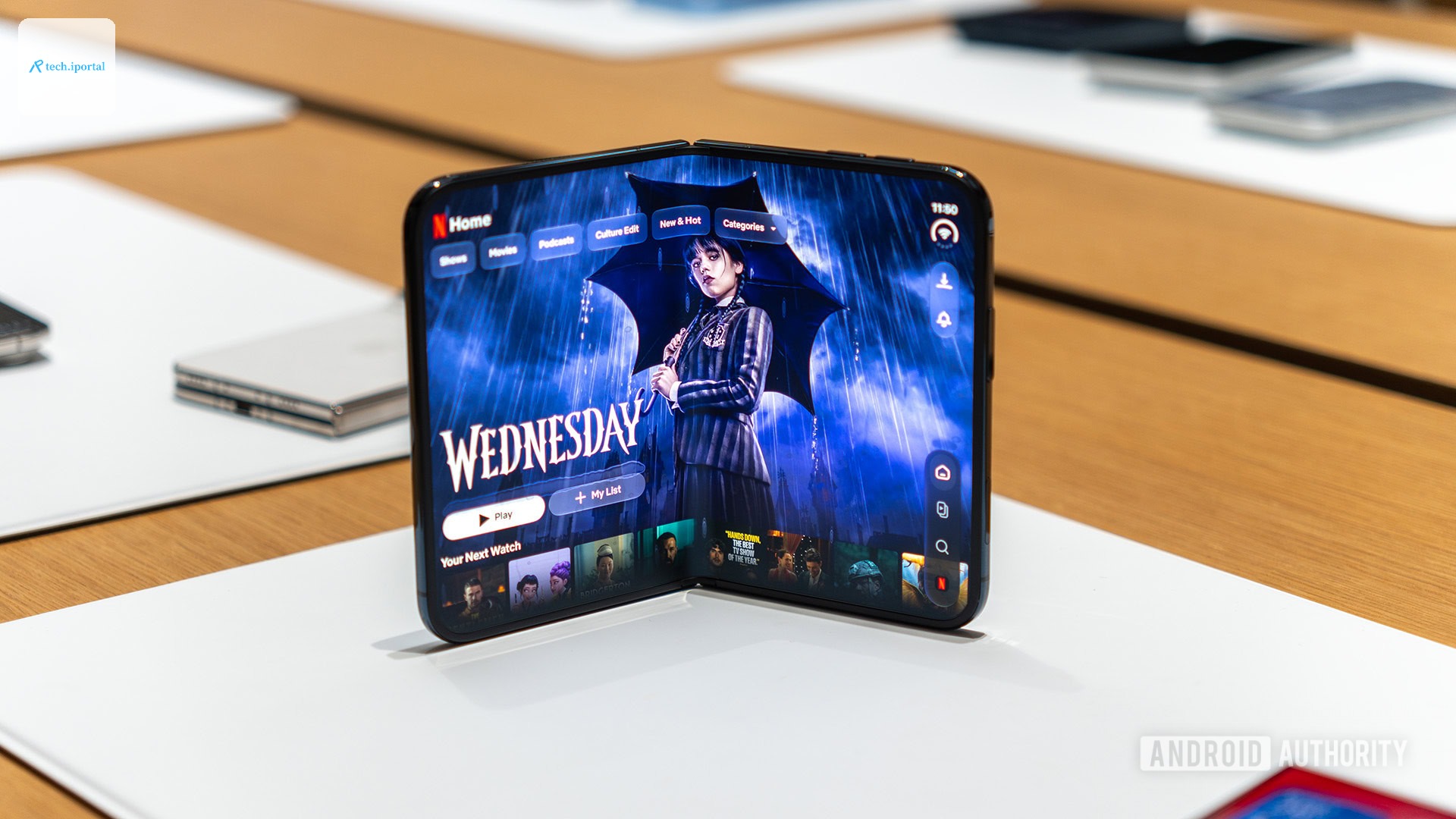 Apple iPhone Duo Hands On Netflix on inner display 1