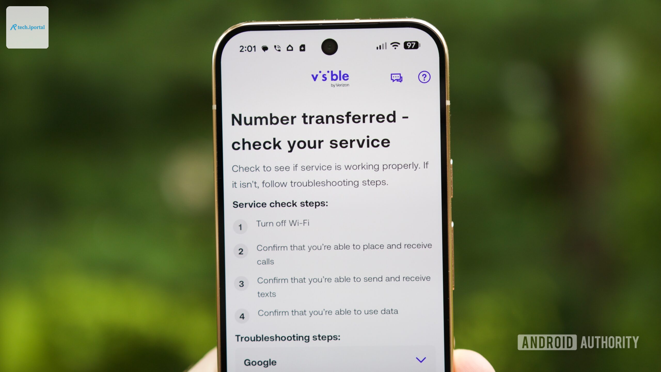 Visible app confirming a number transfer.