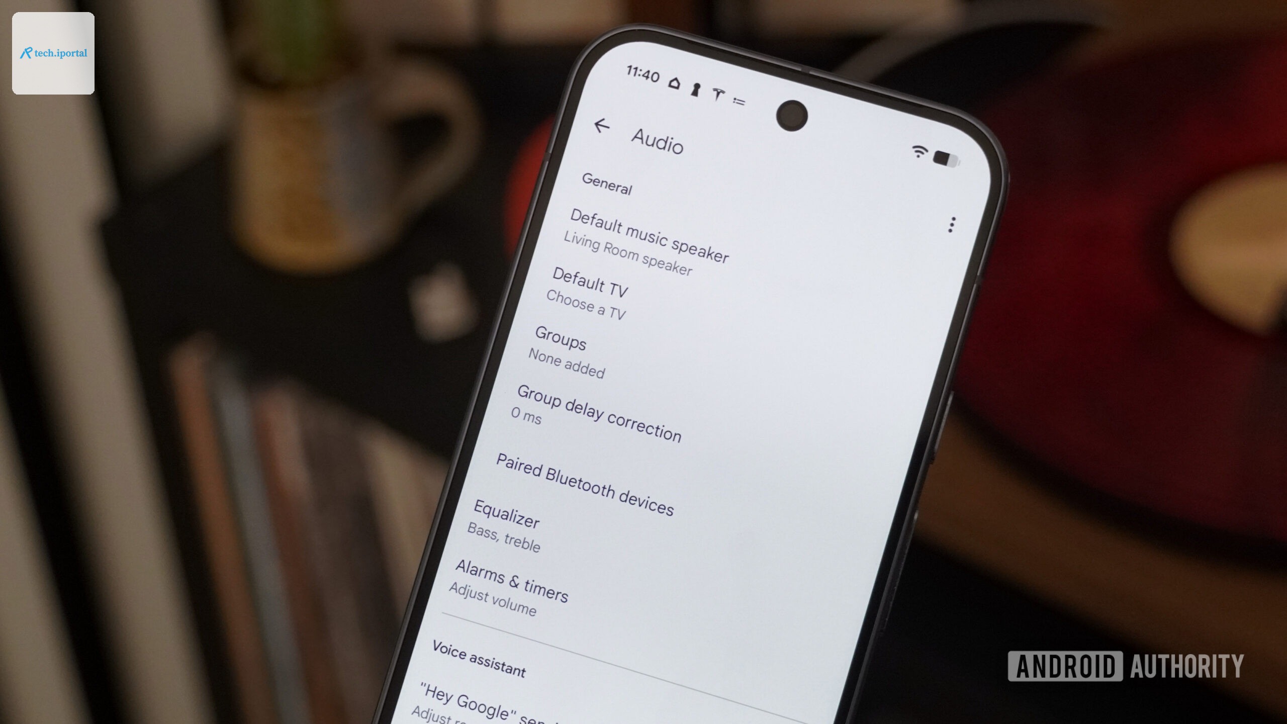 The Audio tab of the Google Home Speaker page in the Home app.