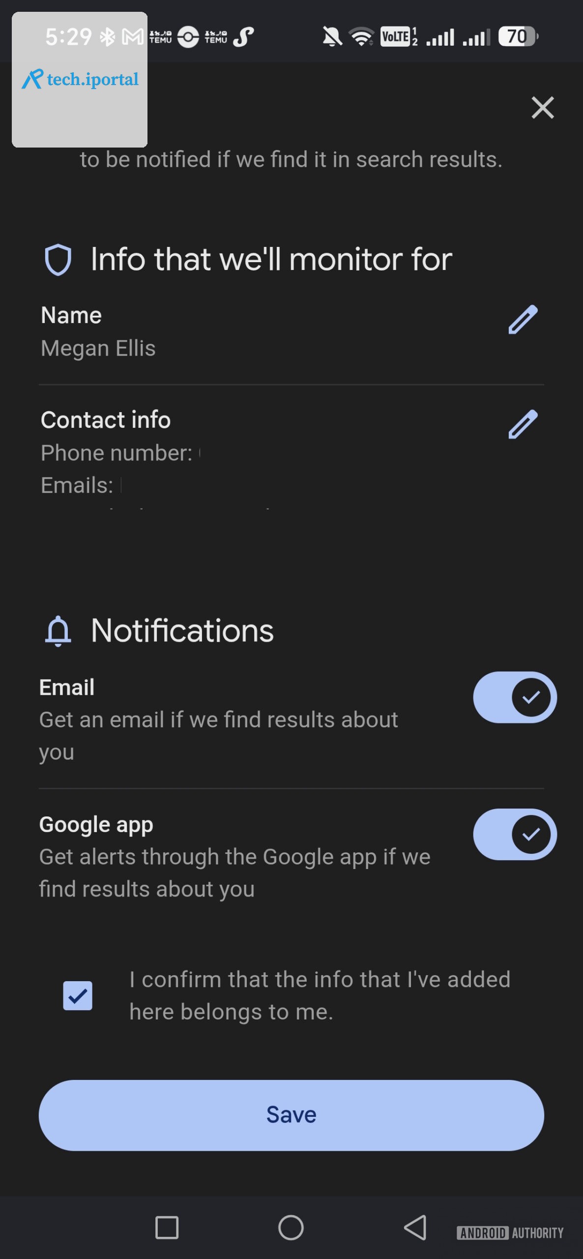 setting notifications for results