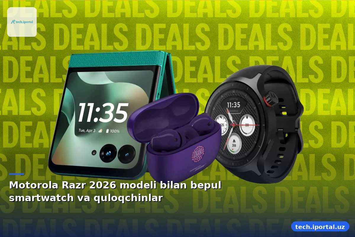 Motorola Razr 2026 modeli bilan bepul smartwatch va quloqchinlar