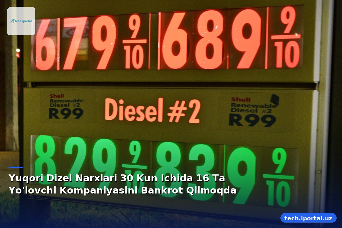 Yuqori Dizel Narxlari 30 Kun Ichida 16 Ta Yo'lovchi Kompaniyasini Bankrot Qilmoqda