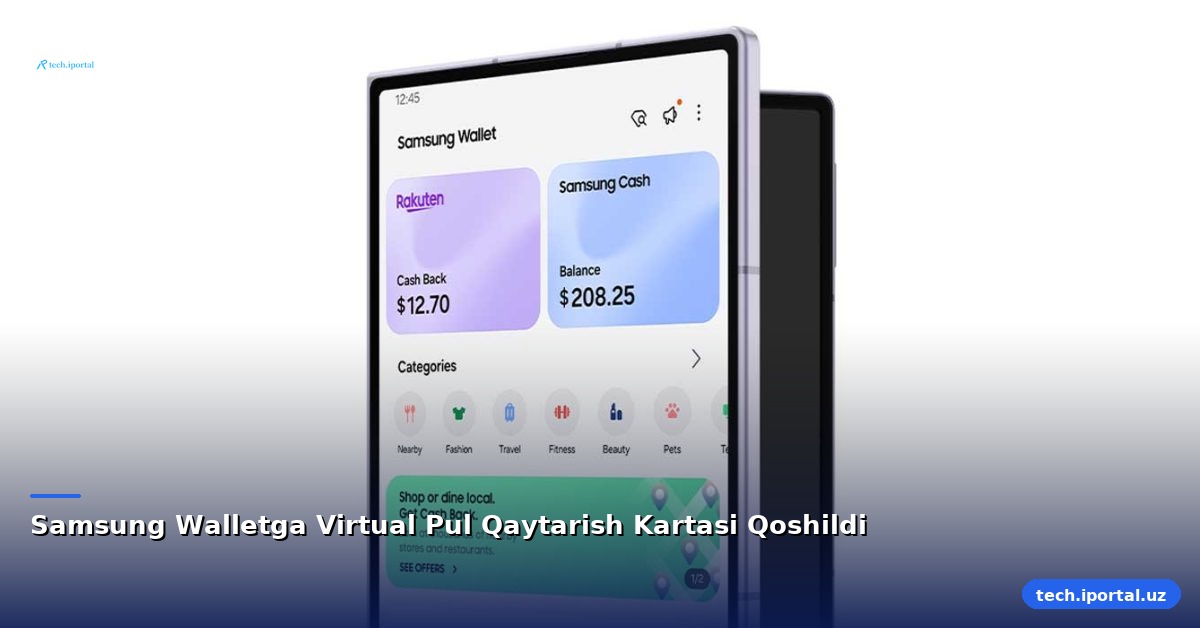 Samsung Walletga Virtual Pul Qaytarish Kartasi Qoshildi