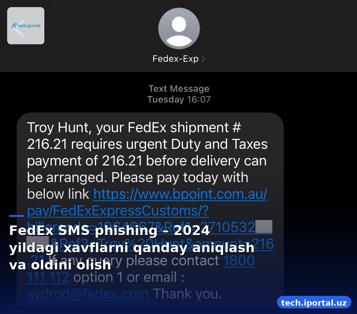 FedEx SMS phishing – 2024 yildagi xavflarni qanday aniqlash va oldini olish