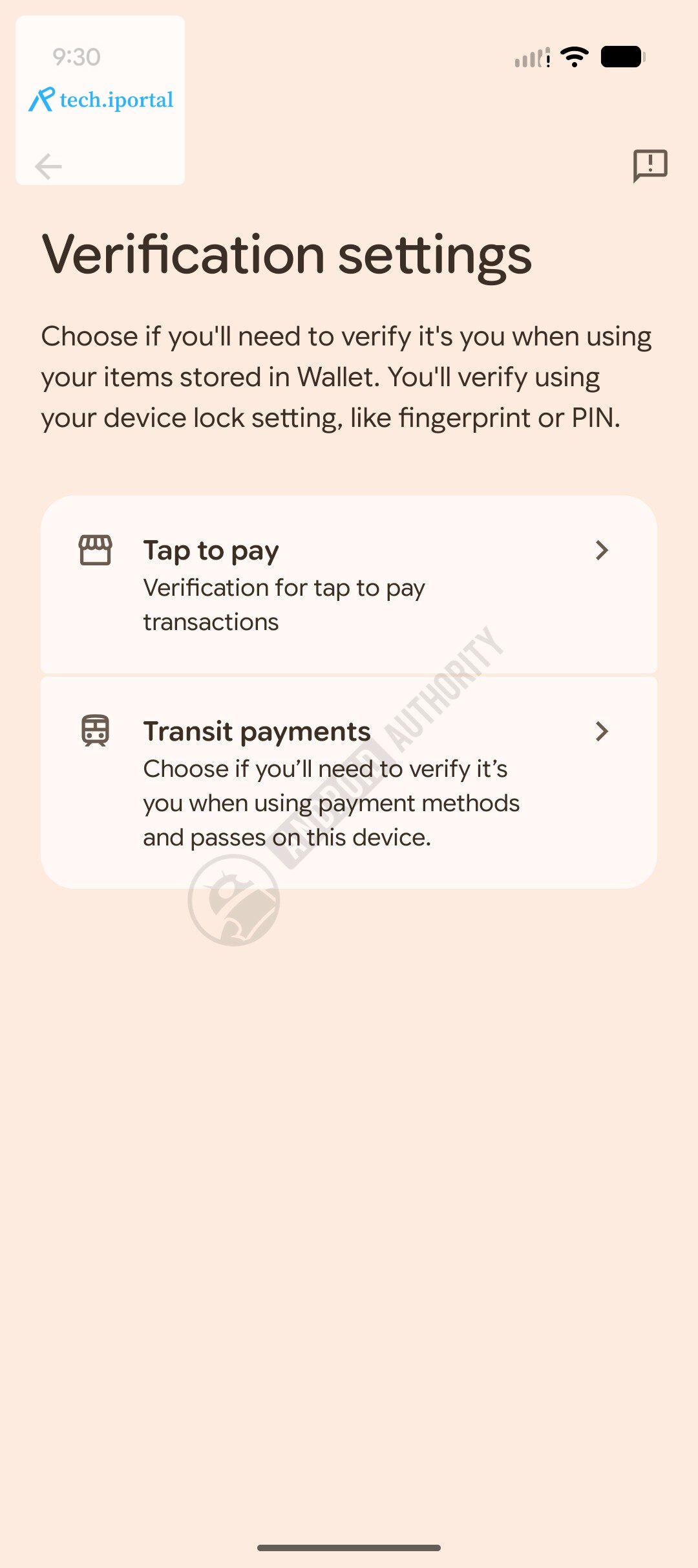google wallet verification settings 2