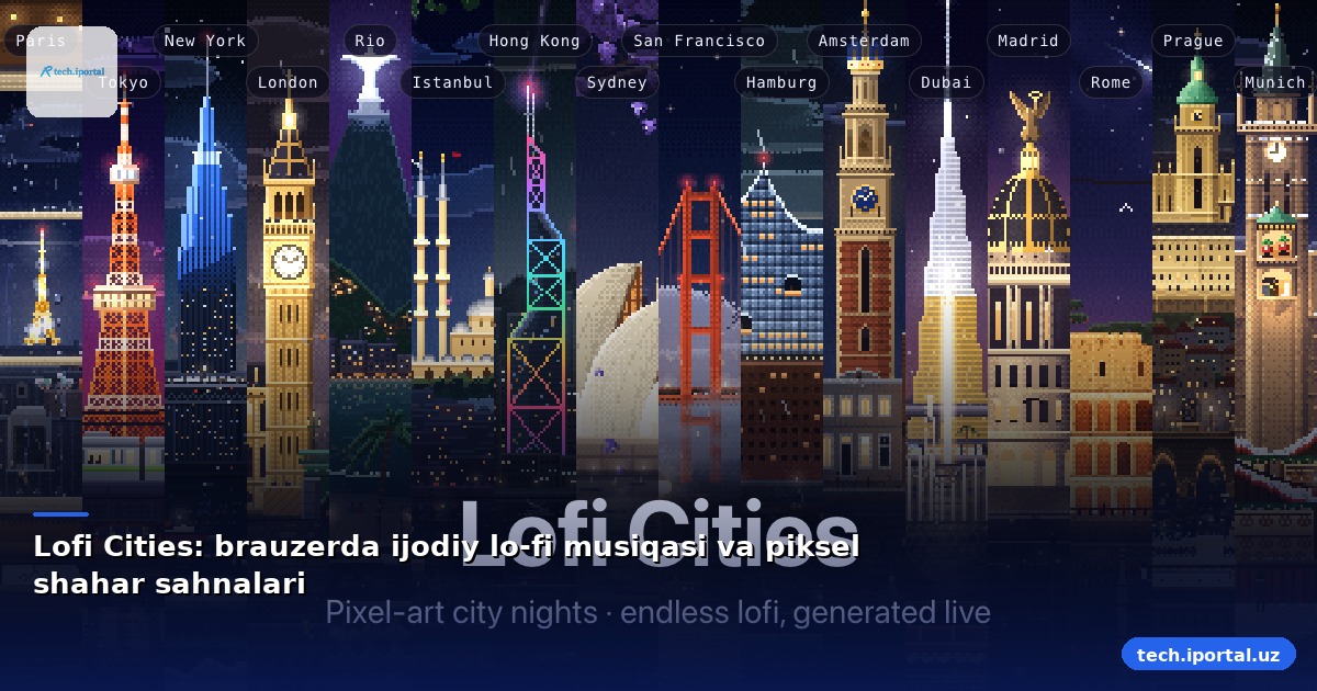 Lofi Cities: brauzerda ijodiy lo‑fi musiqasi va piksel shahar sahnalari