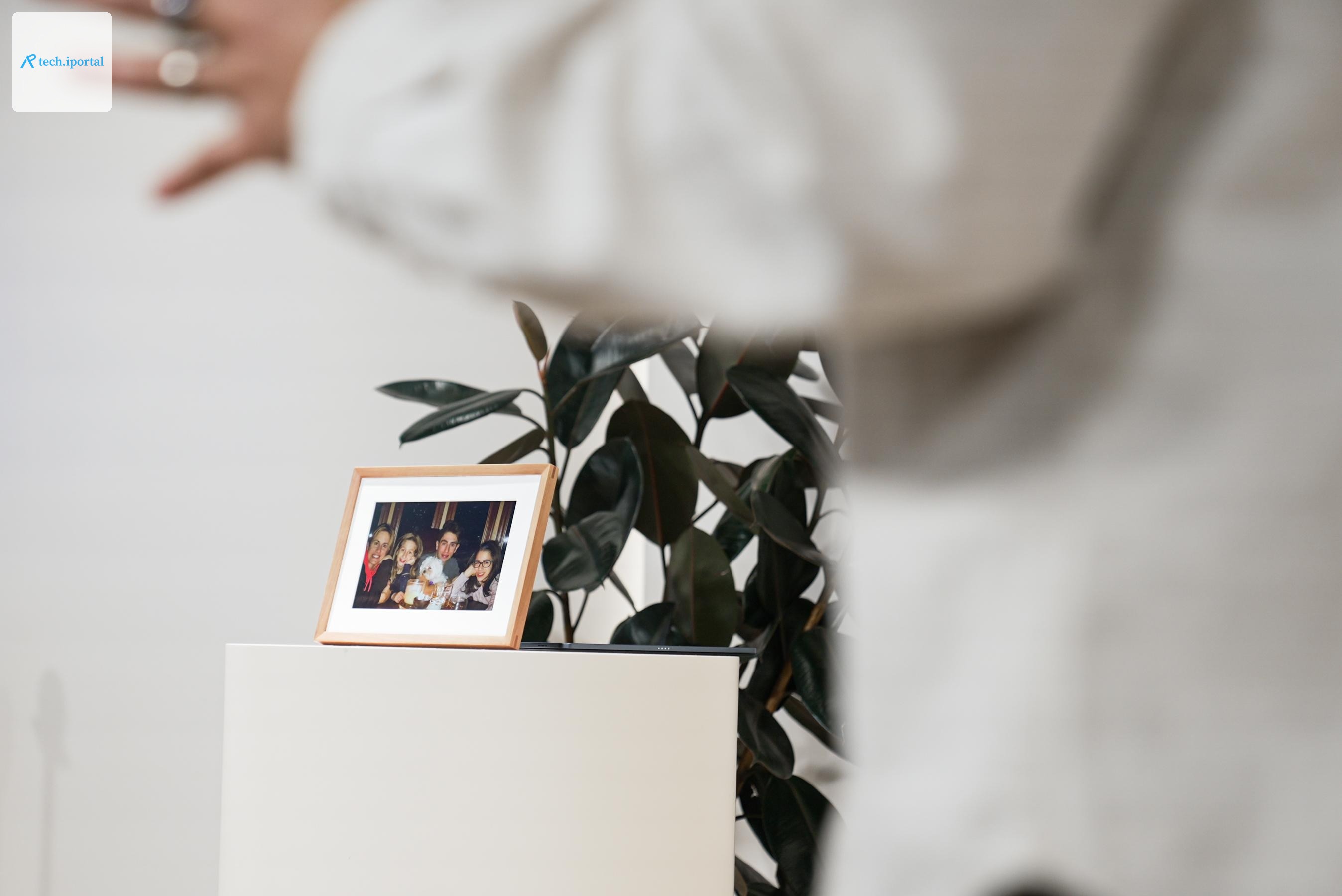 He demoed the new Alexa Photo Frame with pictures of his own family