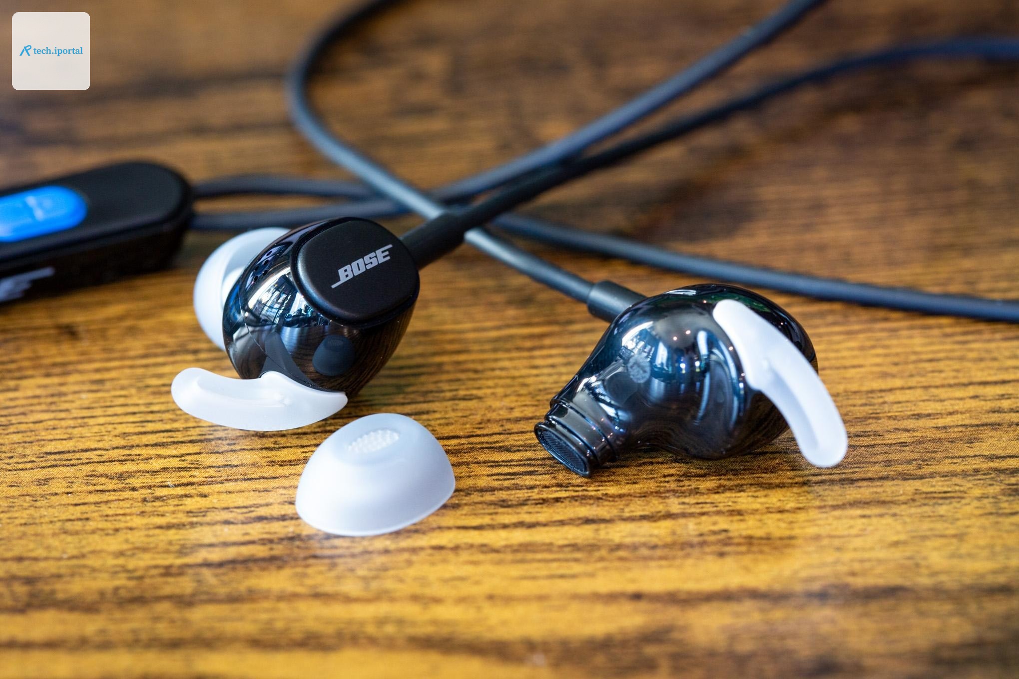 Bose Noise Cancelling Wired Earbuds on desk