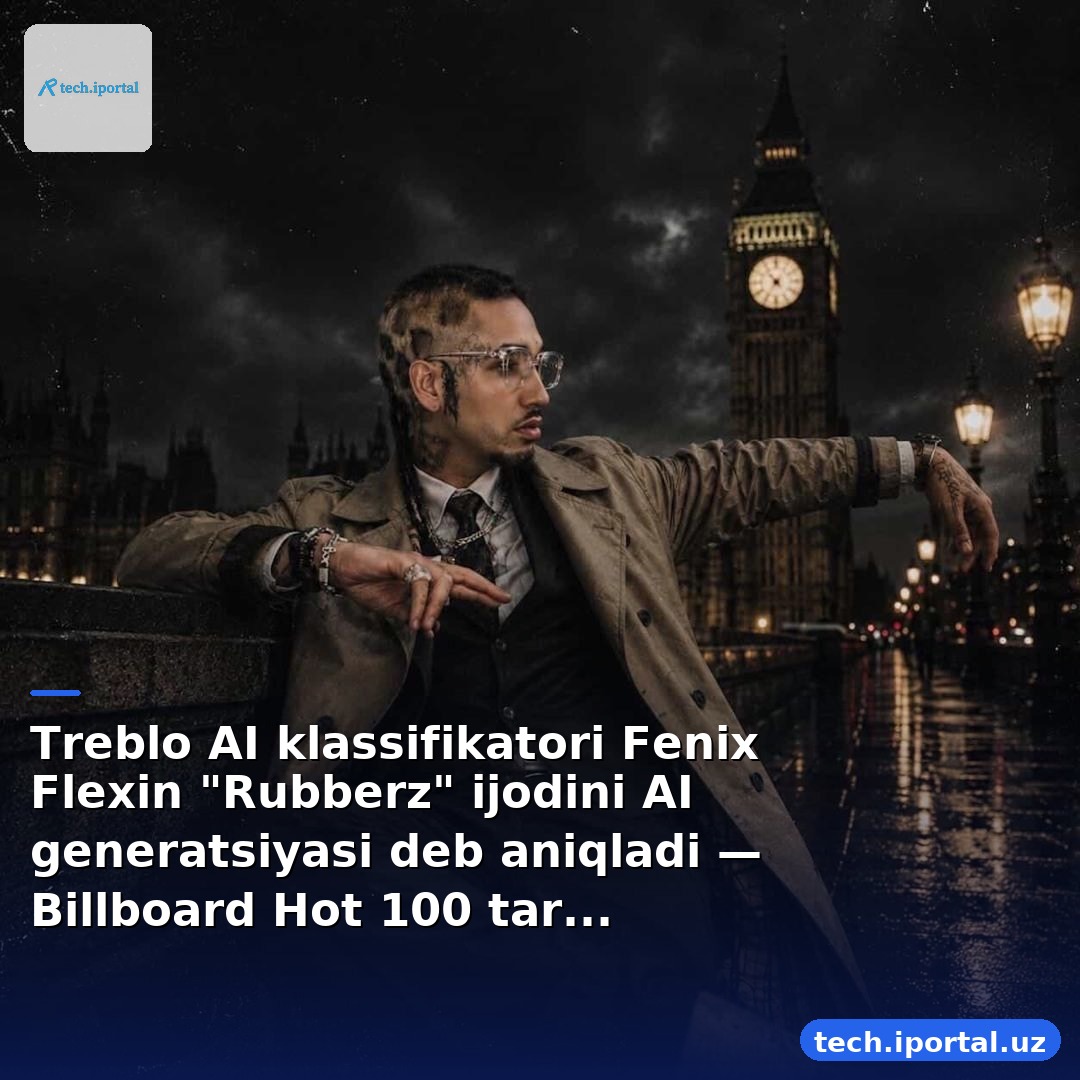 Treblo AI klassifikatori Fenix Flexin "Rubberz" ijodini AI generatsiyasi deb aniqladi — Billboard Hot 100 tarixi o'zgarishi mumkin