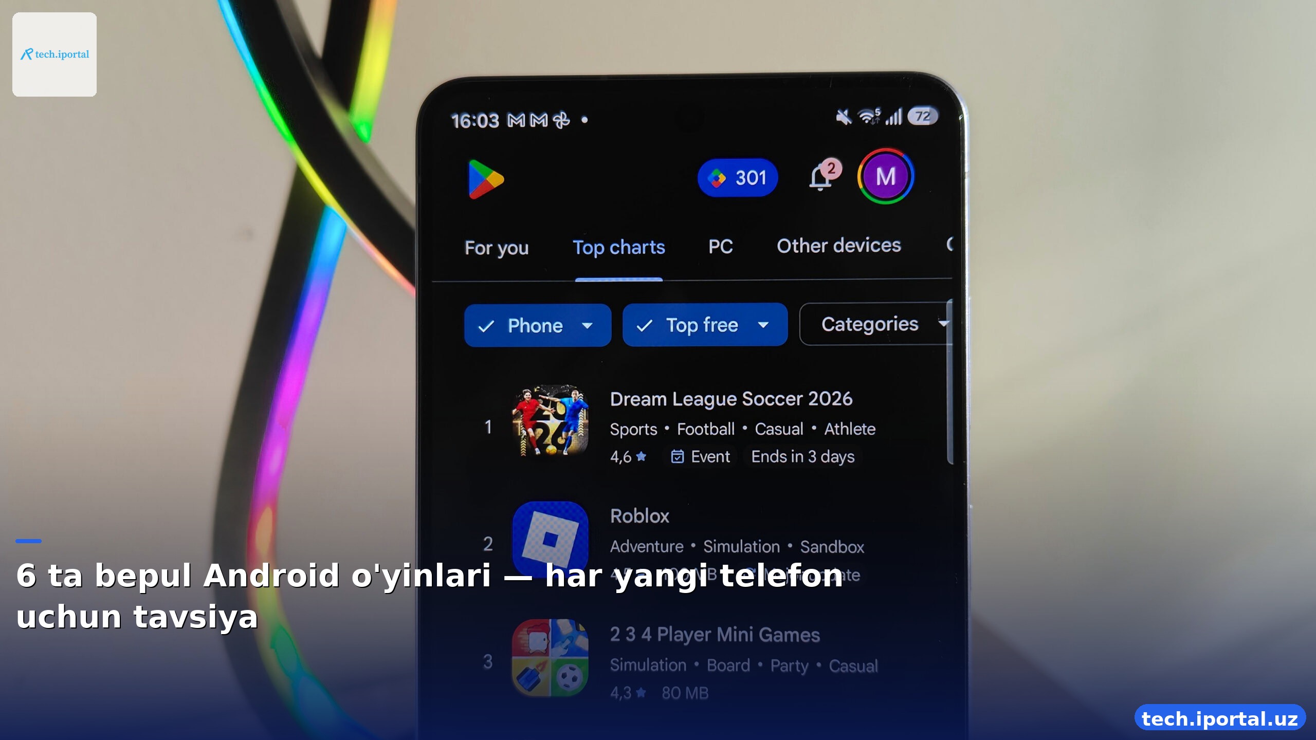 6 ta bepul Android o'yinlari — har yangi telefon uchun tavsiya