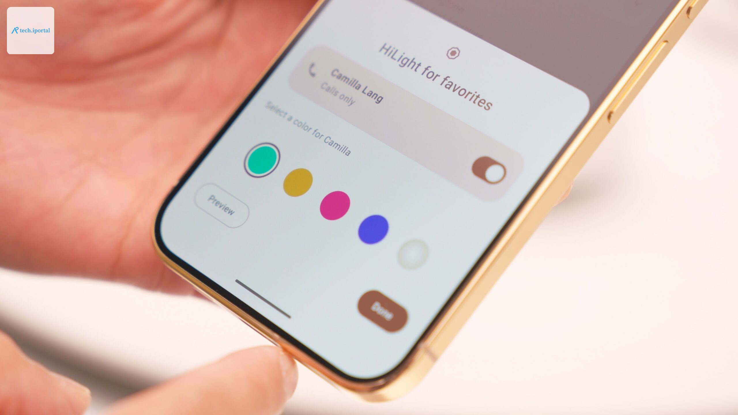 Color picker for HiLight on the Pixel 11 Pro.