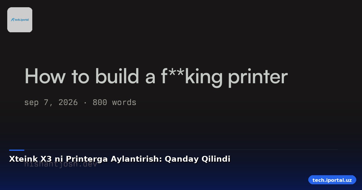 Xteink X3 ni Printerga Aylantirish: Qanday Qilindi